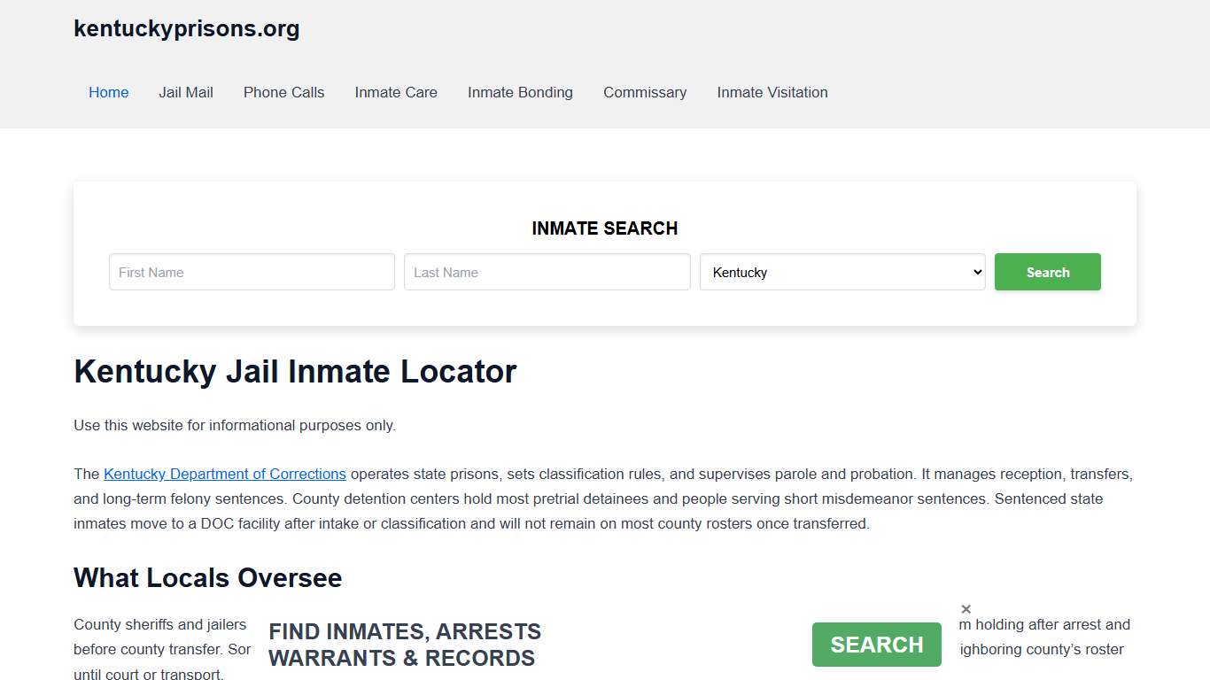 Kentucky Jail Inmate Search - KY DOC Prison Locator