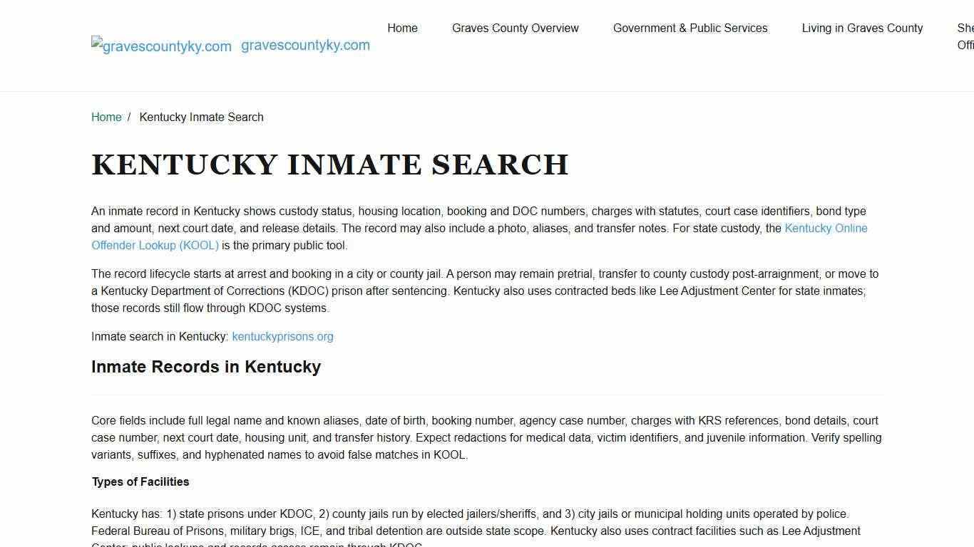 How To Perform An Inmate Search In Kentucky